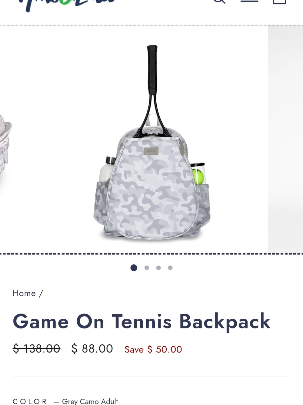 Ame & Lulu Game On Tennis Backpack-Olive Camo GTBP235 Back To School